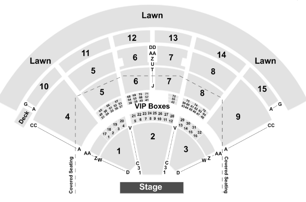 PNC Music Pavilion Seat Map