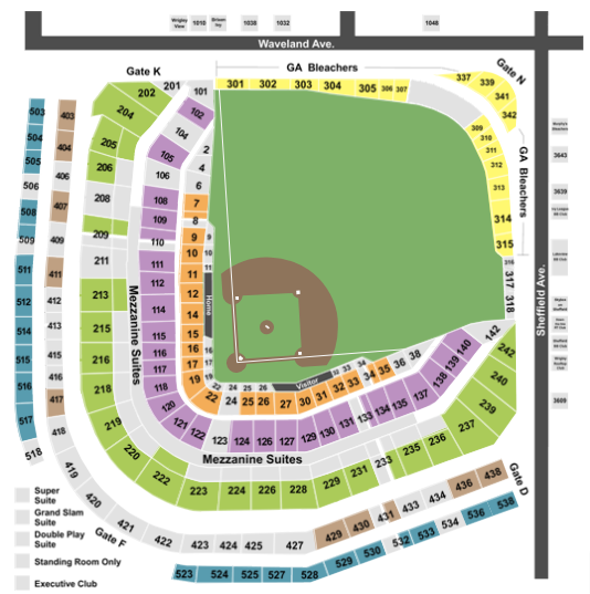 Wrigley Field Seat Map Chicago Cubs Baseball