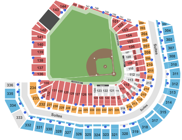 Oracle Park Seat Map Baseball