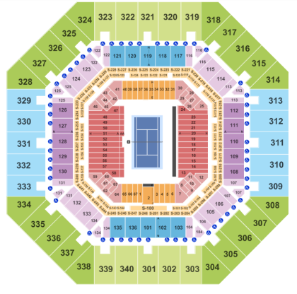 Arthur Ashe Stadium Seat Map