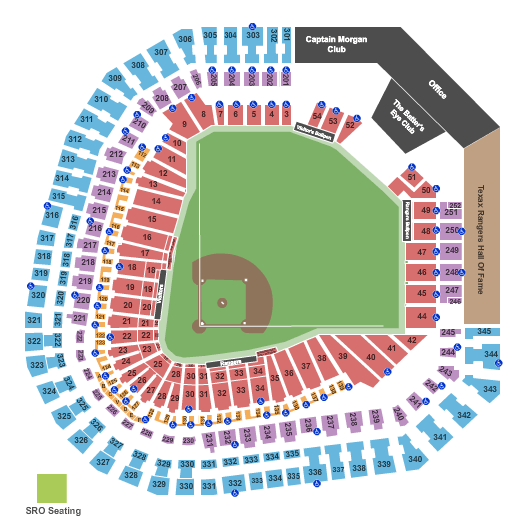 Globe Life Park Seat Map Baseball