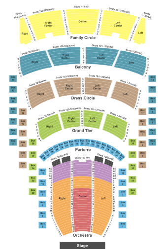 Metropolitan Opera at Lincoln Center Seat Map