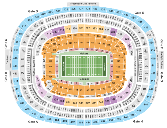 FedExField Seating chart