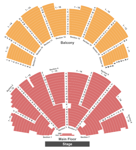  Ryman Auditorium Seating chart