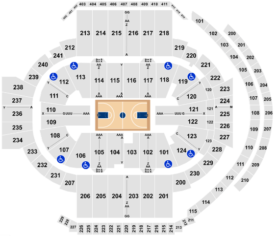 XL Center Seat Map Basketball