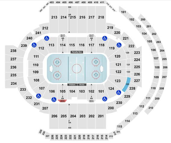 XL Center Seat Map Hockey