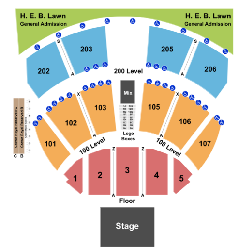 Austin360 Amphitheater Seat Map