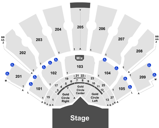 Zappos Theater Seat Map