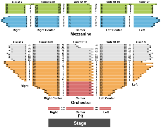  Pantages Theatre - CA Seat Map