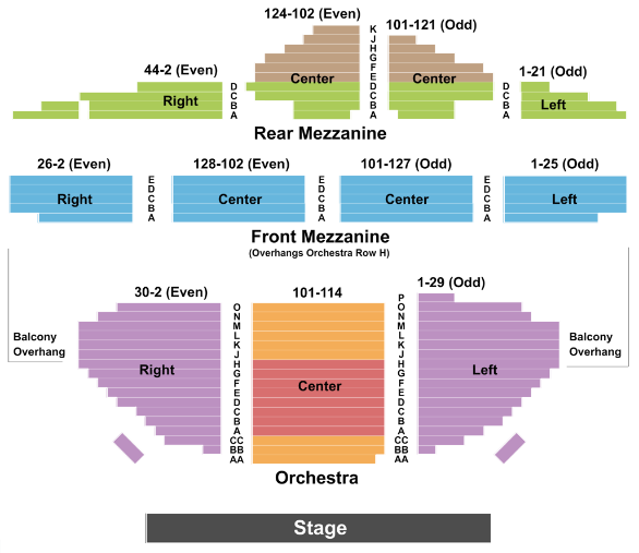  Ambassador Theatre Seating Chart