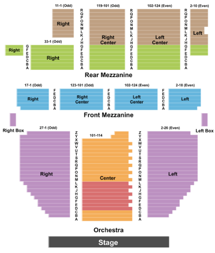  Broadway Theatre Seating Chart