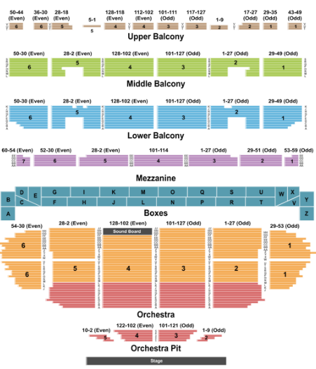  Fox Theatre Seating Chart