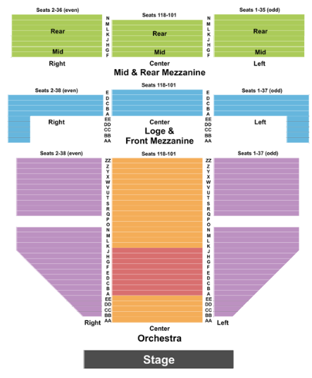  Gershwin Theatre Seating Chart