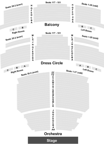 Lyric Theatre Seating Chart