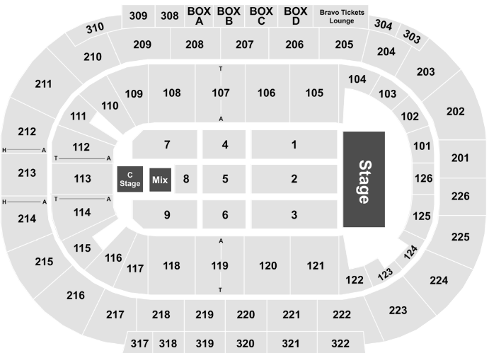 Mandalay Bay Events Center seating chart