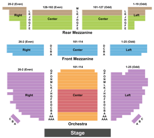  Brooks Atkinson Theatre Seating Chart