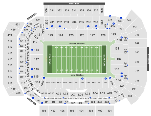  Kyle Field Seating chart