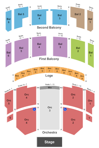  Taft Theatre Seating Chart