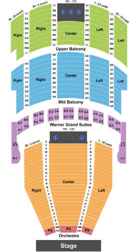  Warner Theatre Seating Chart