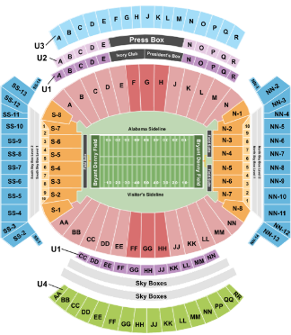  Bryant-Denny Stadium Seating chart