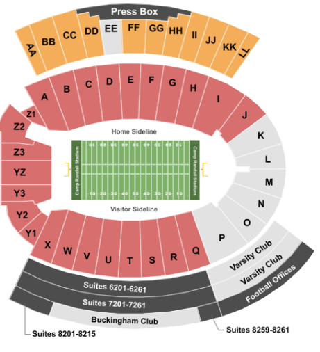  Camp Randall Stadium Seating chart