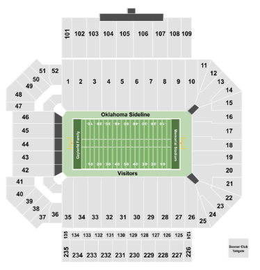  Memorial Stadium Oklahoma Seating chart