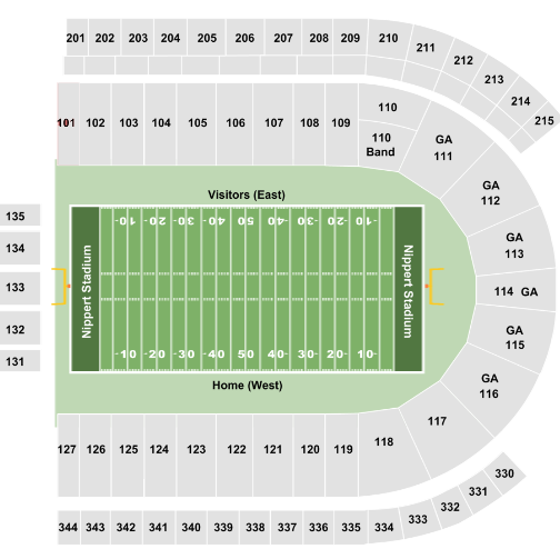 Nippert Stadium Seating chart