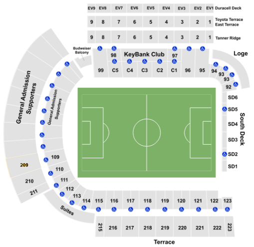  Providence Park Seating chart