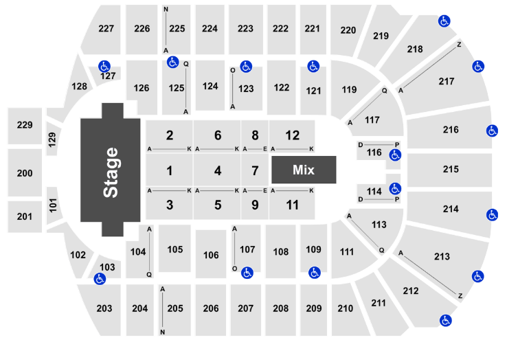  Blue Cross Arena seating chart