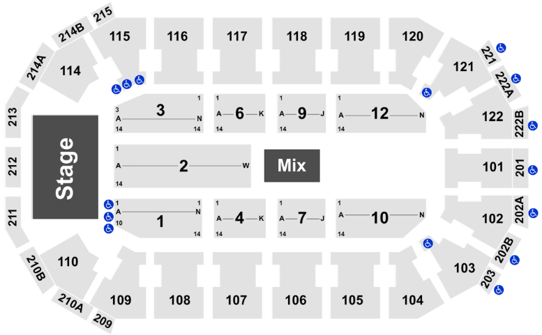  HEB Center seating chart